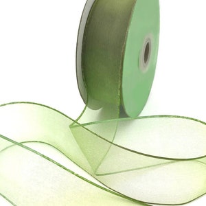 Water-Resistant Leaf Ribbon in Dark Green - 4 Wide x 50 yd