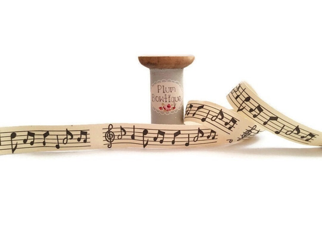 Music Notes Sheet Music Print Cotton Ribbon 20mm Wide 3/4in - Etsy