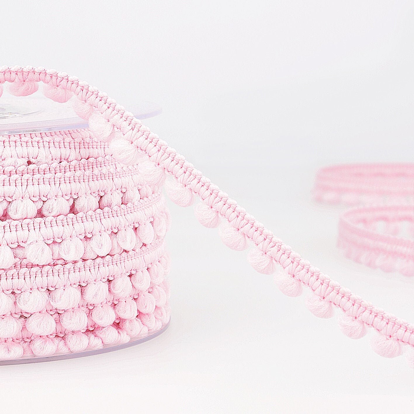 Light Pink Mini Pom-Pom Bobble Trim, 5mm (3/16in) Diameter *Sold Per Metre*