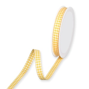 Ruban Vichy rustique jaune doré, 10 mm (3/8 po.) de large *Vendu au mètre*