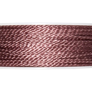 Cordino di seta ritorto rosa antico da 5 m, spessore 2 mm (1/16 in) *Venduto a 5 m*