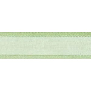 Pistachio Green Sheer Organza Ribbon with Satin Edges, 25mm (1in) wide *Per 1 Metre/39 inch*