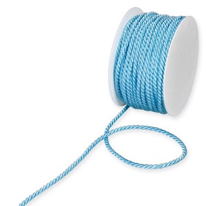 Cordone setoso intrecciato azzurro, 4 mm (5/32 pollici) di spessore *Per 1 metro/39 pollici*