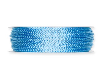 Cordón sedoso trenzado azul claro de 5 m, 2 mm (1/16 pulg.) de grosor *Vendido por 5 m*
