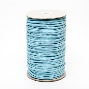 Helles Türkis geflochtenes Polyesterband, 4 mm breit *Meterware*
