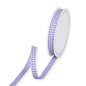 Ruban Vichy rustique violet, 10 mm (3/8 po.) de large *Vendu au mètre*