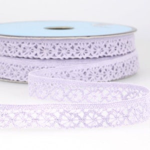 Lilac "Cartwheel" Fine Lace Trim, 12mm (1/2in) wide *Sold Per Metre*