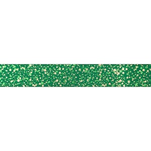 "Junger Grün ""Sparkler"" Folien Druck Satinband, 15mm breit, 1 Meter breit"