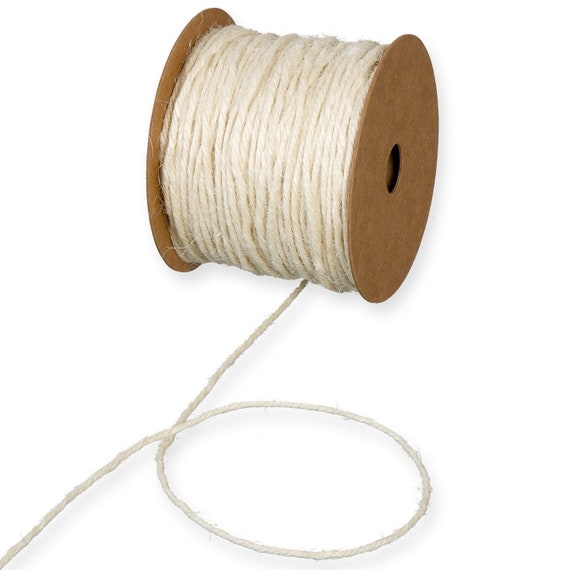 5mtr Natural Cream 100% Jute Craft Twine, 2mm 1/16in Thick sold per 5mtr 