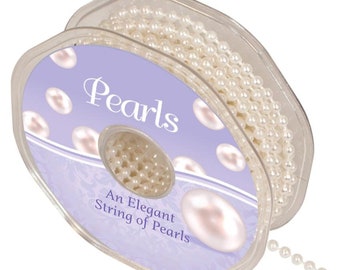 Ivory Pearl Bead String, 4mm (5/32in) diameter *Sold Per Metre*