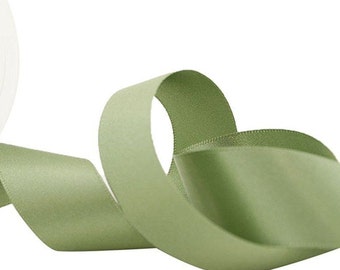 Sage Green Luxury Recycled Satin Ribbon, 25mm (1in) wide *Sold Per Metre*