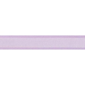 Lila transparant organzalint met satijnen randen, 10 mm (3/8 inch) breed *per 1 meter/39 inch*