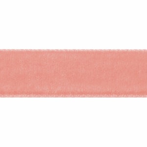 Coral Swiss Velvet Ribbon, 16mm (5/8in) wide *Sold Per Metre*