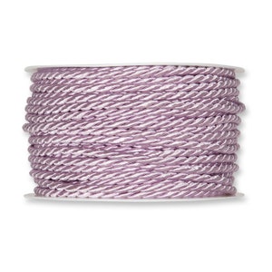 Cordon soyeux torsadé lilas, 4 mm (5/32 po.) d'épaisseur *Par 1 mètre/39 po.*