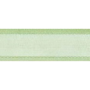 Pistachio Green Sheer Organza Ribbon with Satin Edges, 40mm (1 9/16in) wide *Per 1 Metre/39 inch*