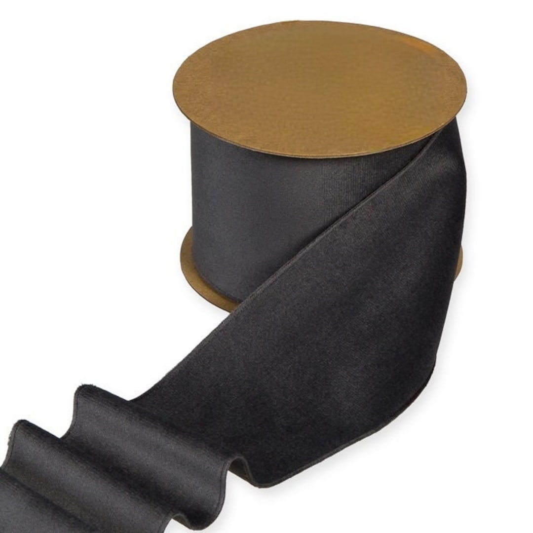 Extra Large Ribbons Charcoal Extra Wide Velvet Ribbon, 70mm (2.75in) Wide *sold per Metre ...
