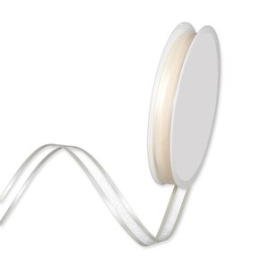 Ivory Sheer Organza Ribbon with Satin Edges, 10mm (3/8in) wide *Sold Per Metre*