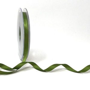 Olive Green Luxury Double Satin Ribbon, 7mm (1/4in) wide *Sold Per Metre*