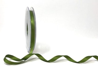 3mtr Olive Green "Cypress" Luxury Recycled Satin Ribbon, 7mm (1/4in) wide *Sold Per 3mtr/3.28yd*