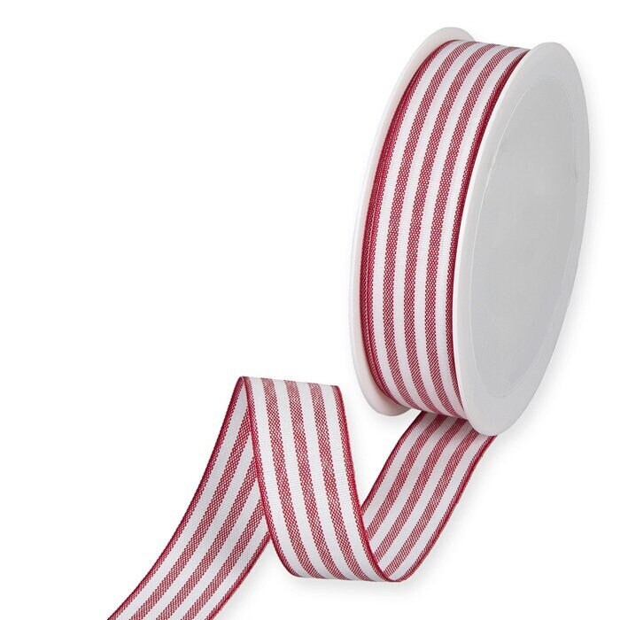 1.5 inch Ticking Stripe Ribbon - Red/Beige - Vintage-Inspired Charm fo –  TCTCrafts