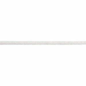 May include: A close-up of a white cotton cord.