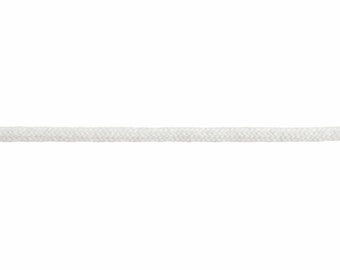 White Pre-Shrunk 100% Cotton Smooth Size 5 Piping Cord, 5mm (3/16in) Diameter *Sold Per Metre*