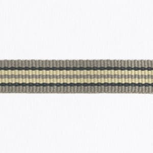 Könnte beinhalten: Ein grau-weiß gestreiftes Band mit einer dezenten Textur. Das Band hat drei weiße Streifen und zwei schwarze Streifen.