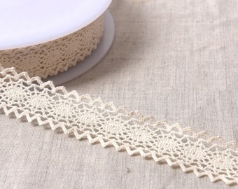 Ivory "Bridget" Double-edge Cluny Lace Trim, 23mm (7/8in) wide *Sold Per Metre*