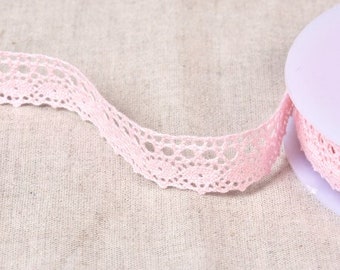 Peony Pink "Fiona" Cluny Lace Trim, 15mm (9/16in) wide *Per 1 Metre/39 inch*