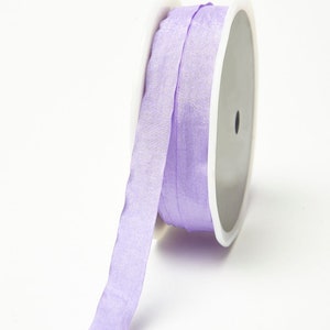 Lavendel Seidiges Crush Faux-Seidenband, 12mm breit *Verkauft pro Meter*