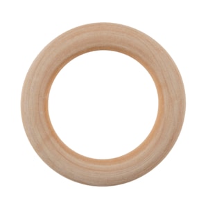May include: A natural wood ring, ideal for crafting projects. The ring is smooth and unpainted, ready to be decorated.