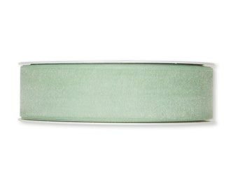 Tranquil Green Sheer Organza Ribbon, 25mm (1in) wide *Sold Per Metre*