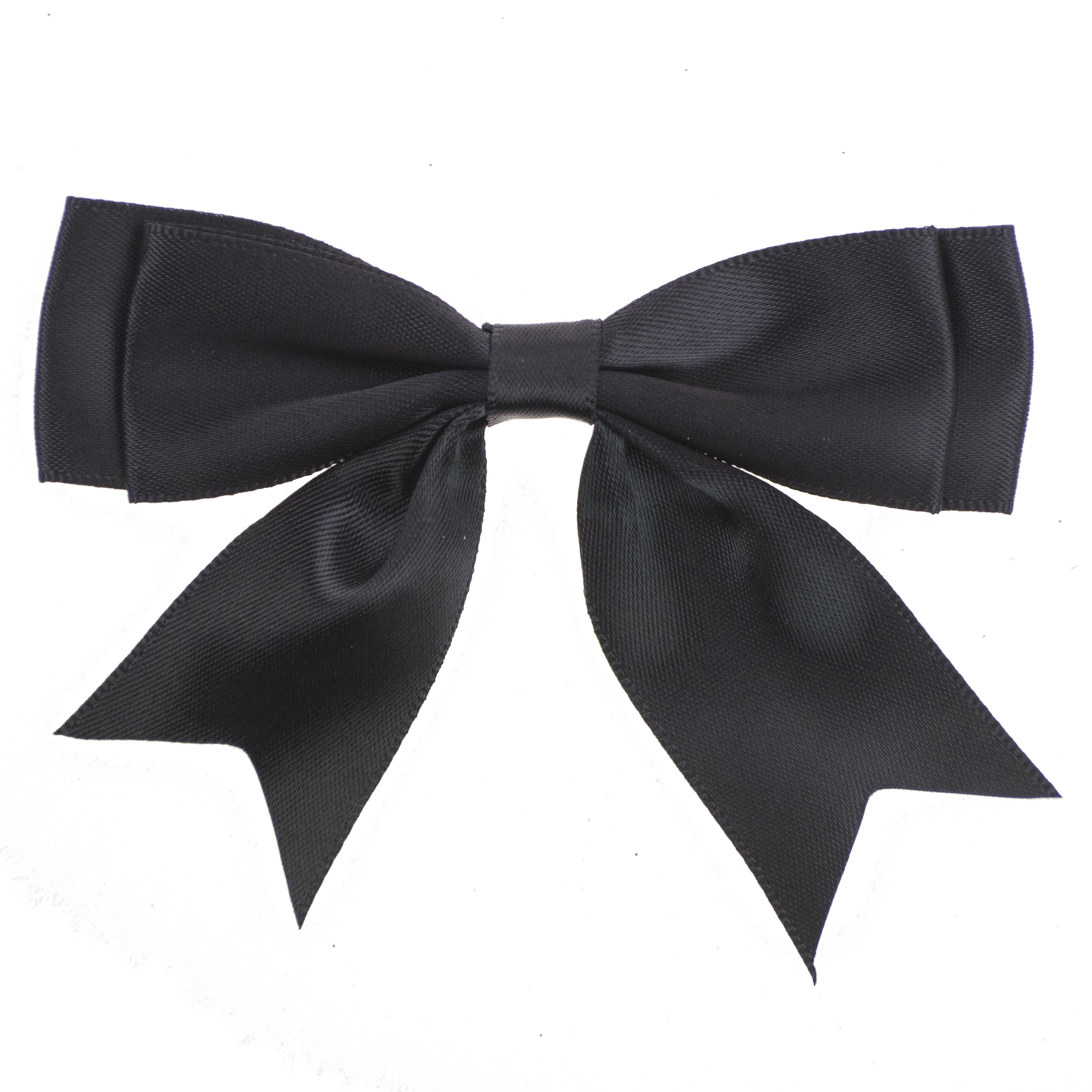 5/8 Ribbon - Pre-Tied Satin Twist Tie Bows - Black - 100 Bows