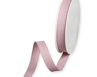 Cinta texturizada de color rosa oscuro con bordes cosidos de lino, 15 mm (9/16 pulgadas) de ancho * Se vende por metro *
