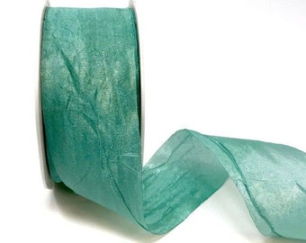 Teal Silky Crush Ribbon, 38mm (1.5in) wide *Sold Per Metre*