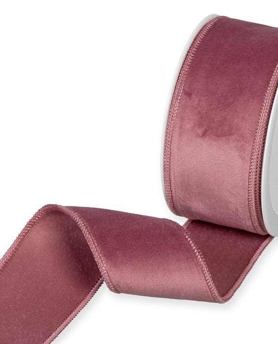 Dusty Rose Satin Ribbon 1.5 wide by the yard, Double Faced Swiss Satin