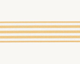 Beige & White Pencil Stripe Ribbon, 16mm (5/8in) wide *Sold Per Metre*