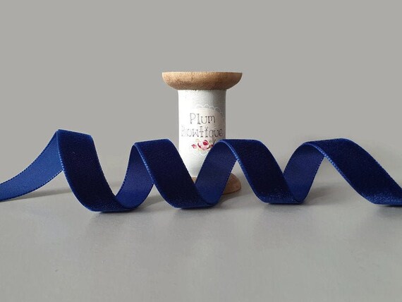 Schweizer Samtband, 16 mm breit, dunkelblau *Meterware*