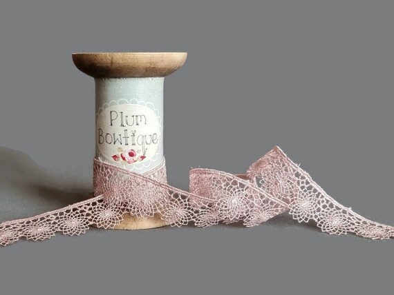 Bande De Tissu Guipure En Coton Rose Pâle - Largeur 138 Cm - Pour Ameublement Ou Décoration - Neuf