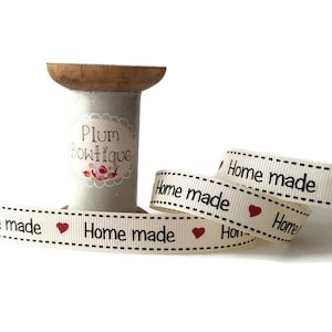 Home made Print Grosgrain Ribbon, 16mm wide *Sold Per Metre*