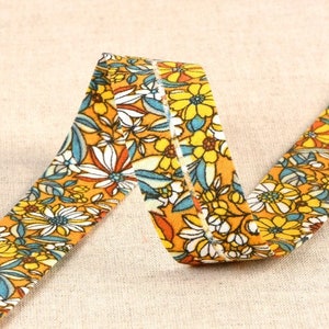 Autumn "Harriet" Floral Print 100% Cotton Bias Binding, 27mm (1 1/16in) wide *Sold Per Metre*