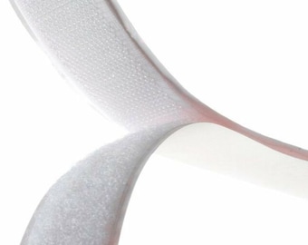 50cm White Stick-on Hook & Loop Fastening Tape, 20mm (3/4in) wide *Sold Per HALF Metre*