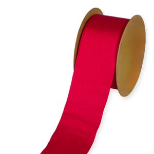 Red Luxury "Vegan Silk" Ribbon, 40mm (1 9/16in) wide *Sold per 1 metre/39 inch*