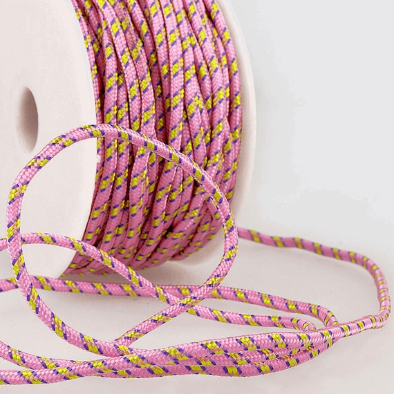 Candyfloss Polyester Braided Paracord, 3mm Wide sold per Metre