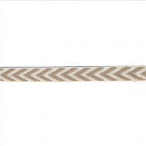 Natural Beige & Ivory Woven Chevron Ribbon, 10mm (3/8in) wide *Sold Per Metre*