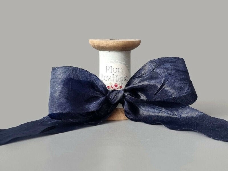 Navy Blue Satin Ribbon, 10mm Navy Blue Ribbon, 5m Length Blue Polyester  Satin Ribbon, Navy Blue Craft Ribbon, UK Sewing Supplies Shop 