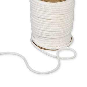 Round Cotton Drawstring Cord Trim 1/4 Inch 6mm Natural Beige White or Black  100% Cotton Hoodie Sweatshirt String 