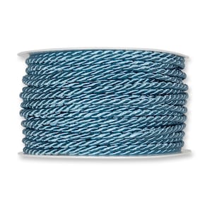 Cordoncino setoso intrecciato blu Heritage, spessore 4 mm (5/32 pollici) *Per 1 metro/39 pollici*