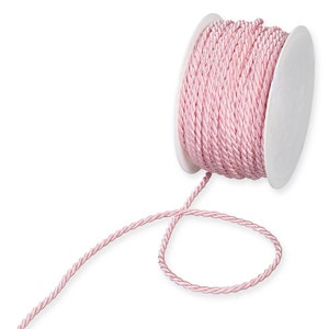 Cordone setoso intrecciato rosa rosa, spessore 4 mm (5/32 pollici) *Per 1 metro/39 pollici*
