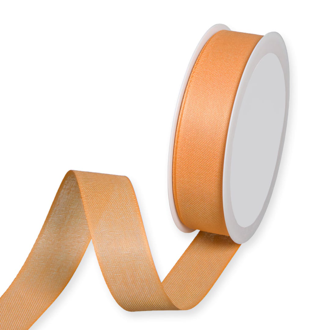 Peach Color Ribbons Peach Matte Semi-sheer Textured Ribbon, 25mm (1in) Wide *per 1 Metre/39 ...